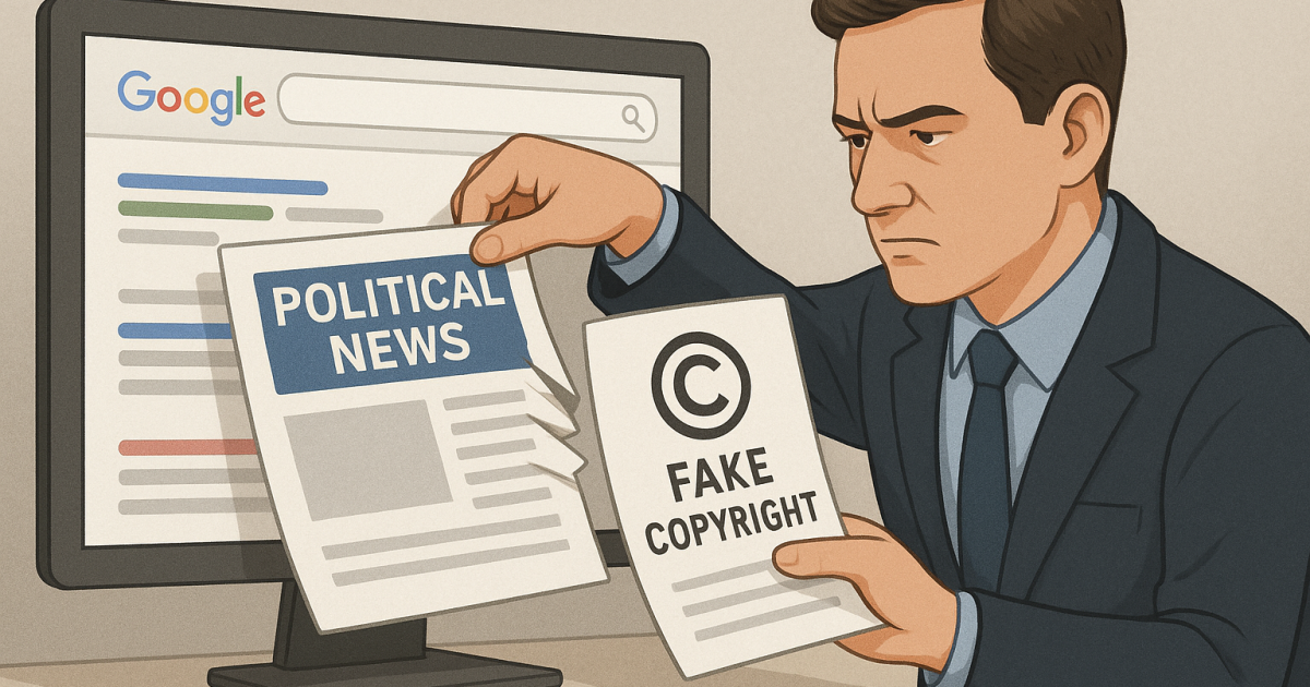 Fake Copyright Claims Remove Political News from Google Searches